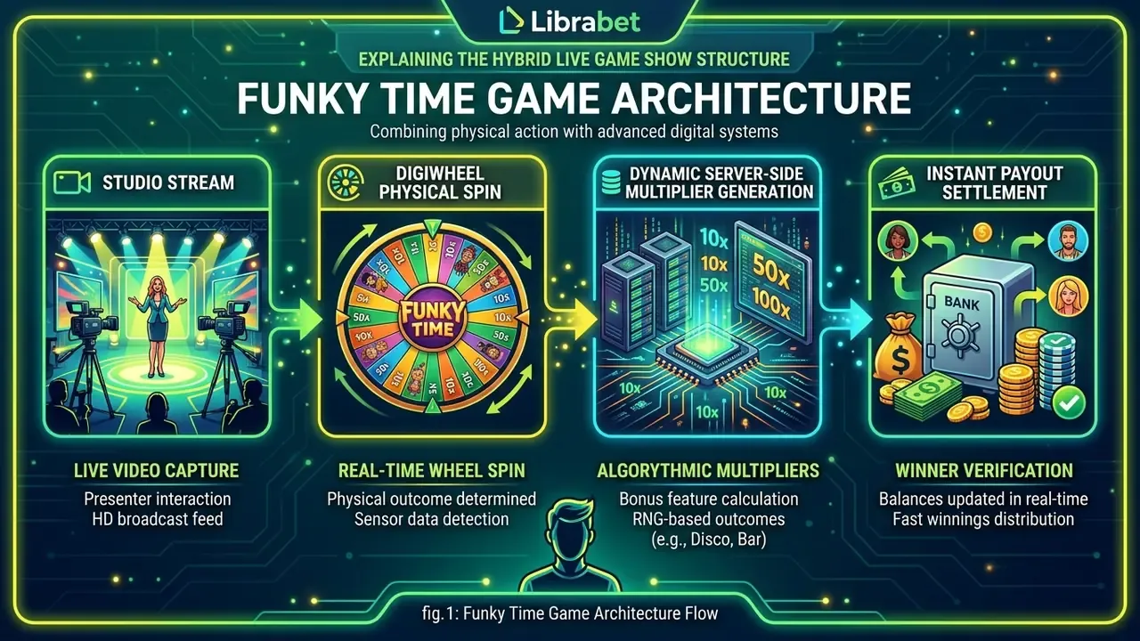 Funky Time live game show technical architecture flow